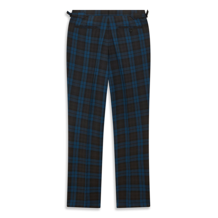 Barney Blue Black Check Evening Trouser