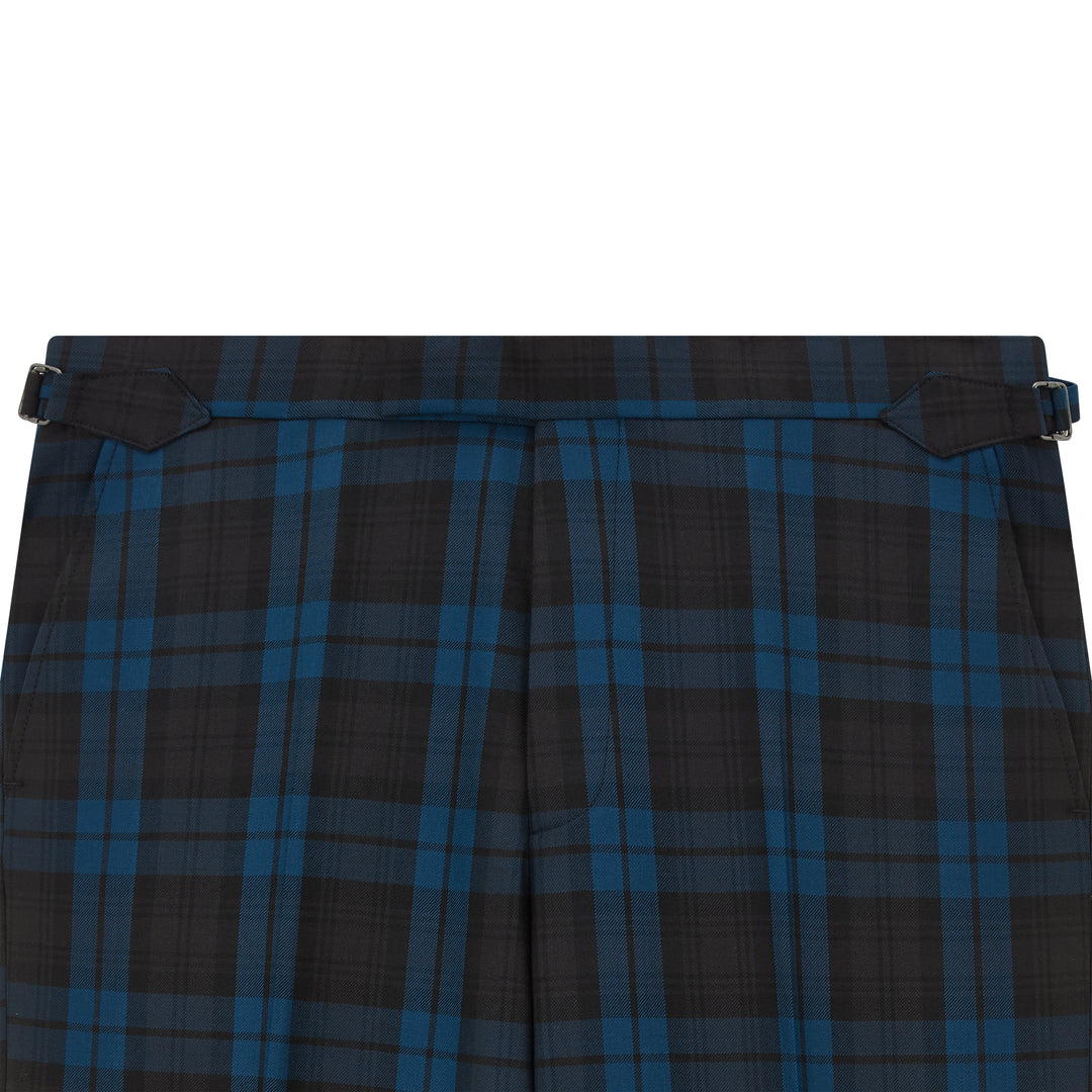 Barney Blue Black Check Evening Trouser
