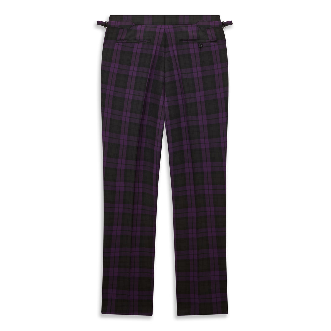 Barney Purple Black Check Evening Trouser