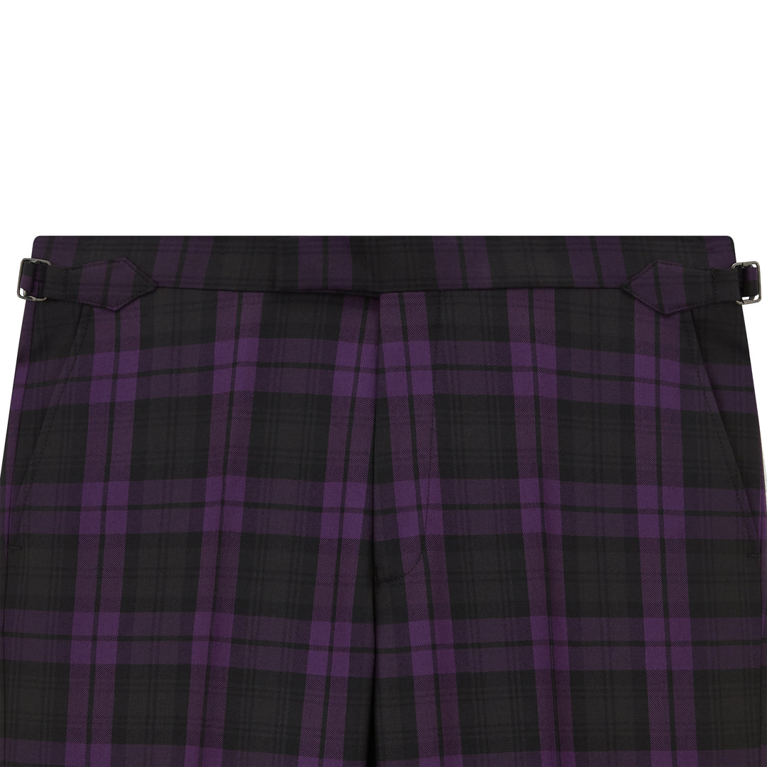 Barney Purple Black Check Evening Trouser
