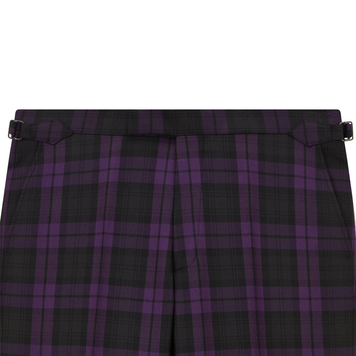 Barney Purple Black Check Evening Trouser