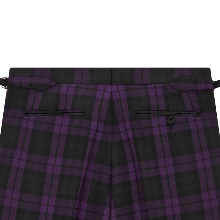 Barney Purple Black Check Evening Trouser