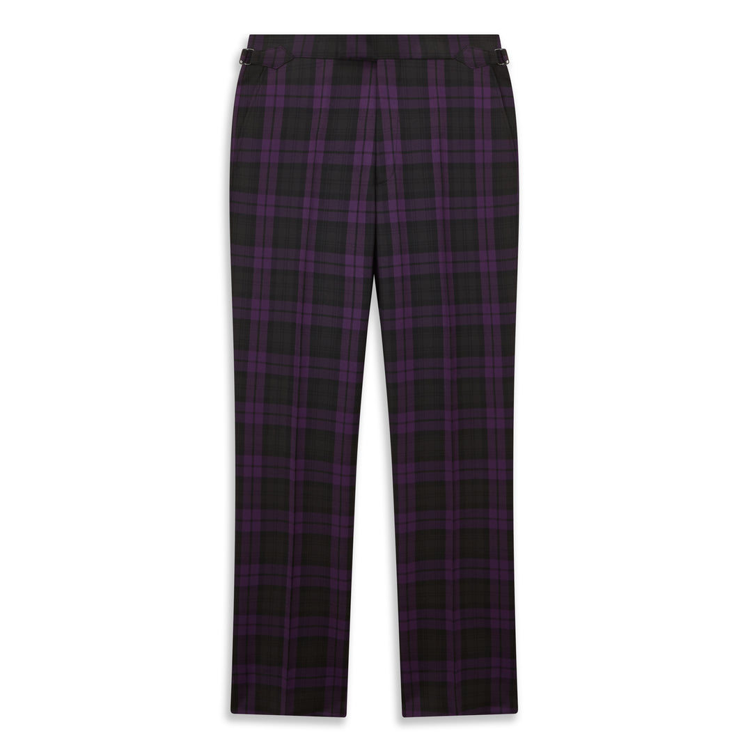 Barney Purple Black Check Evening Trouser