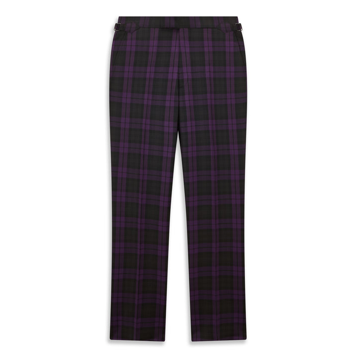 Barney Purple Black Check Evening Trouser
