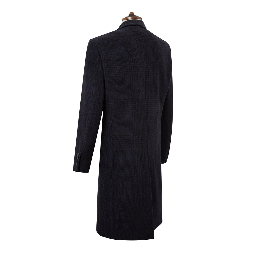 Warrington Navy Houndstooth Check Coat