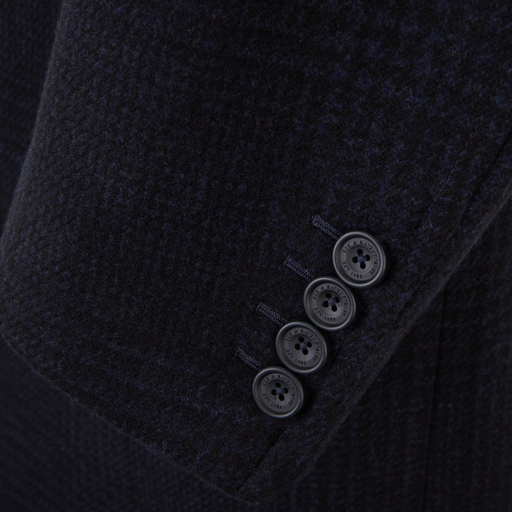 Warrington Navy Houndstooth Check Coat
