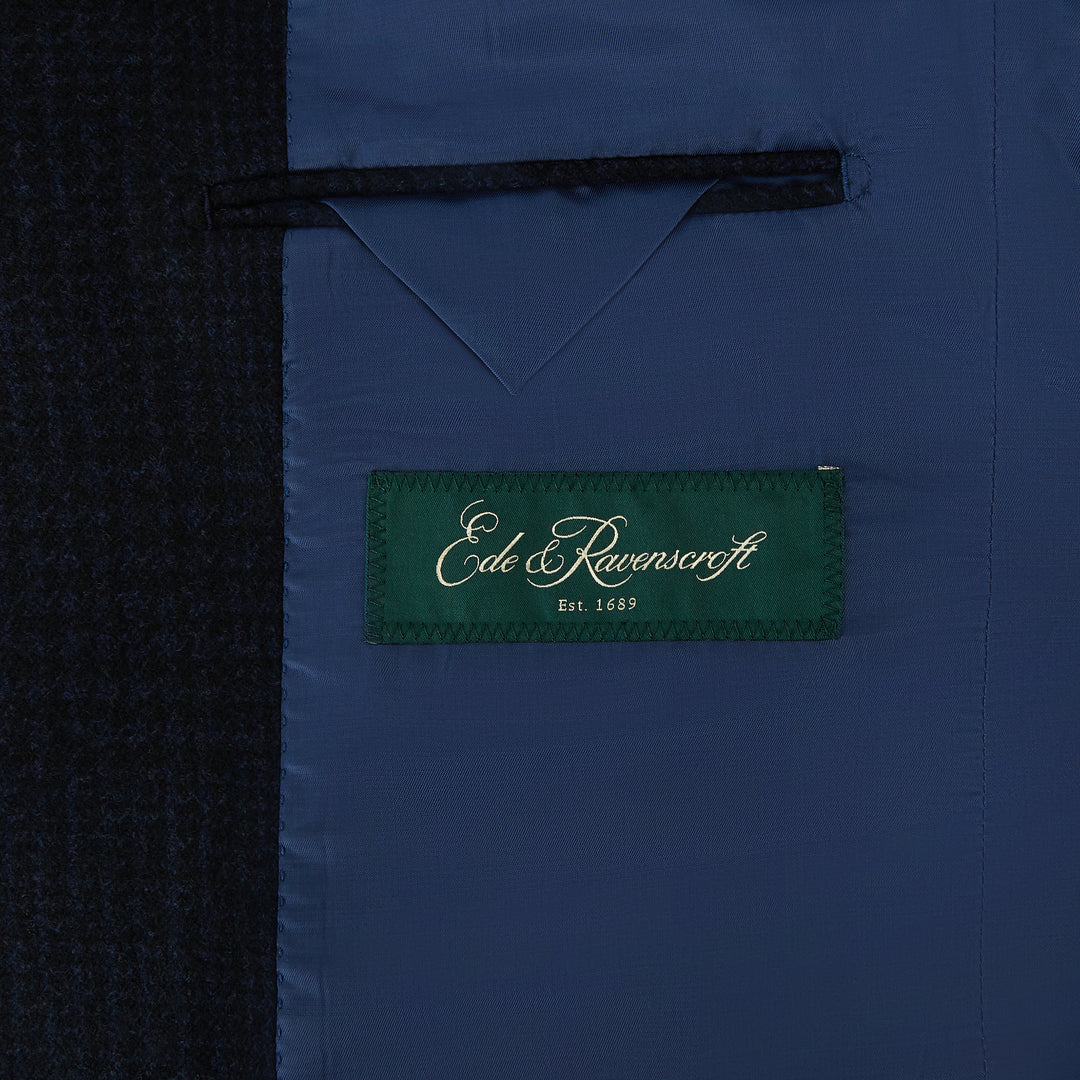 Warrington Navy Houndstooth Check Coat
