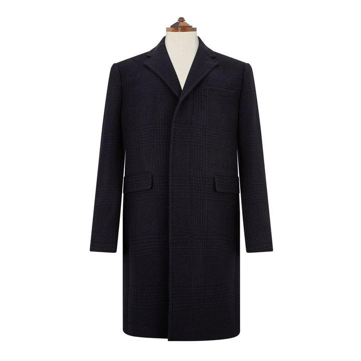 Warrington Navy Houndstooth Check Coat