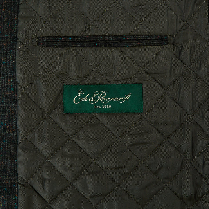 Arthur Dark Green Donegal Check Tweed Gilet