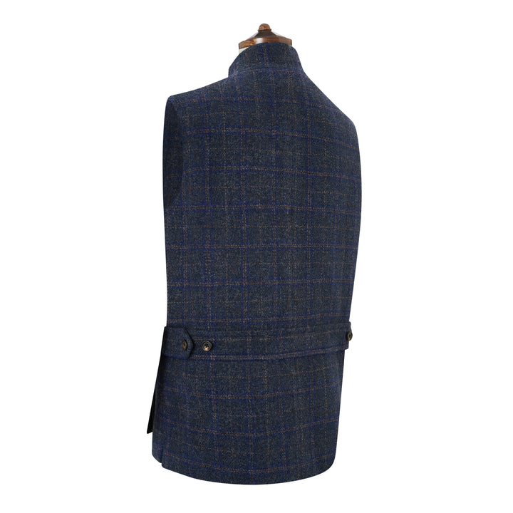 Arthur Navy Camel Check Tweed Gilet