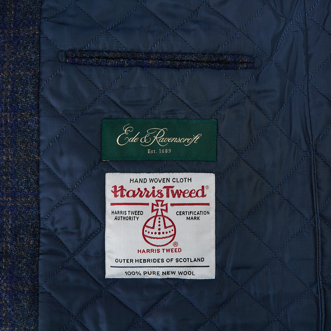 Arthur Navy Camel Check Tweed Gilet