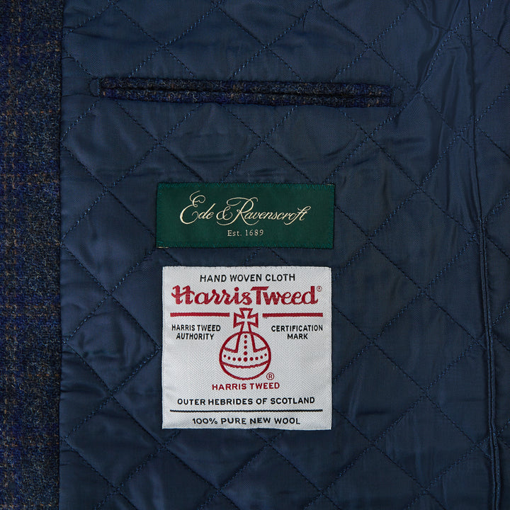 Arthur Navy Camel Check Tweed Gilet