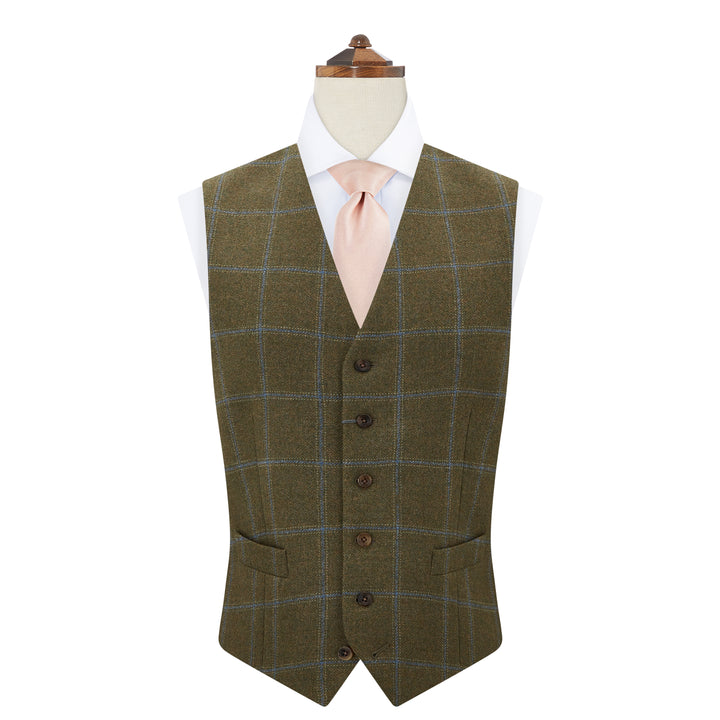Hyde Green Blue Check Wool Waistcoat