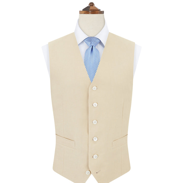 Hyde Beige Linen Waistcoat