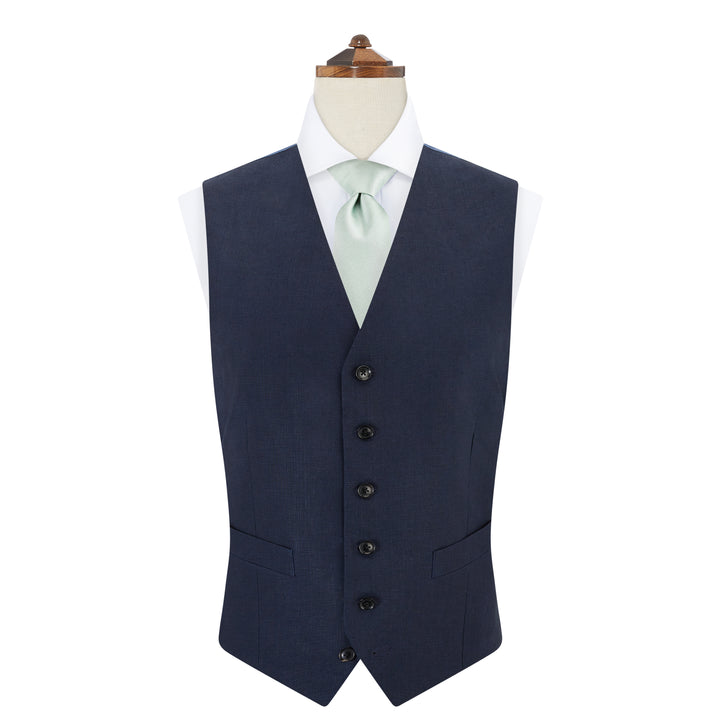 Hyde Navy Linen Waistcoat