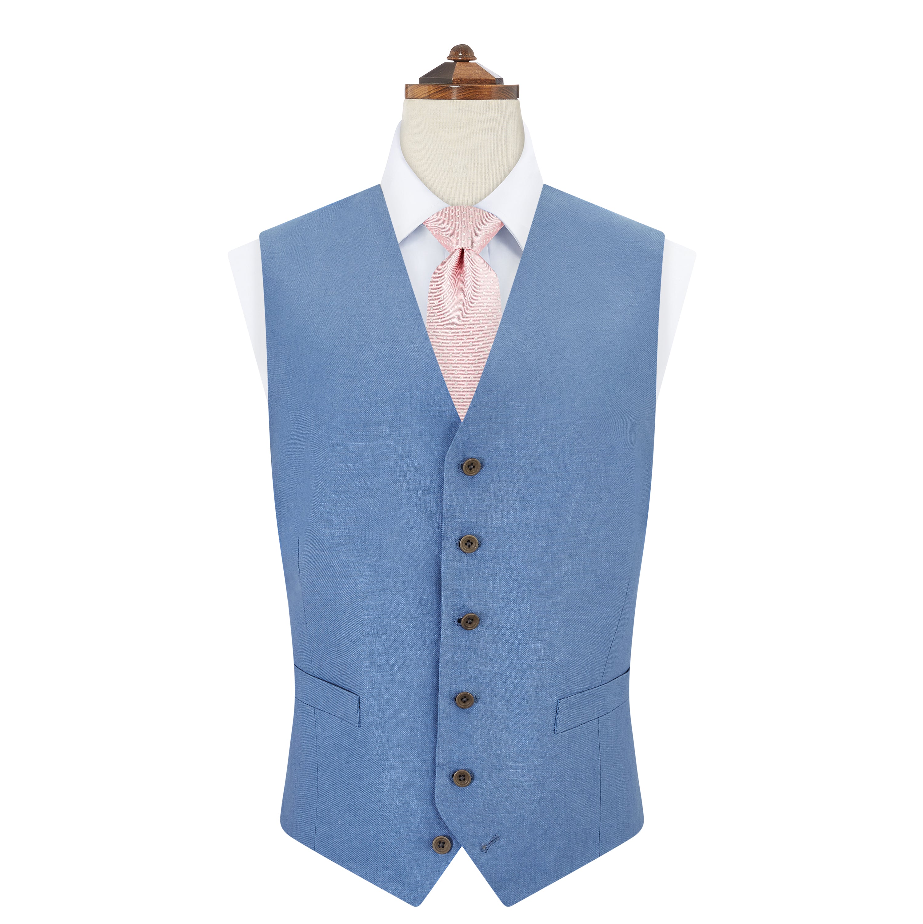 Ede & Ravenscroft | Hyde Linen Waistcoat | Light blue