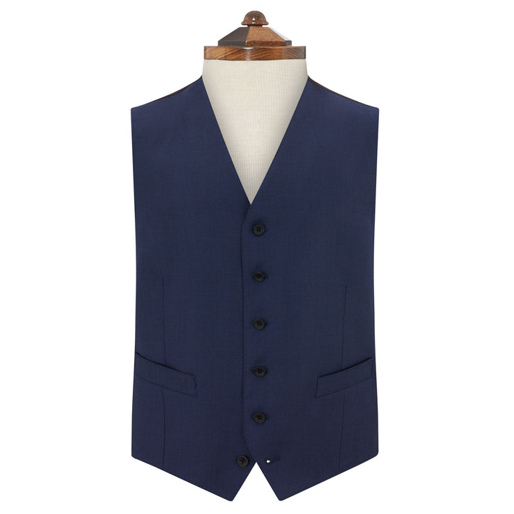 Hyde Light Navy Birdseye 150s Waistcoat