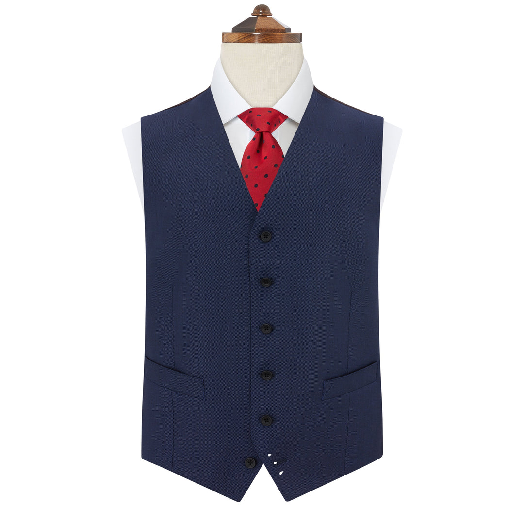 Hyde Light Navy Birdseye 150s Waistcoat