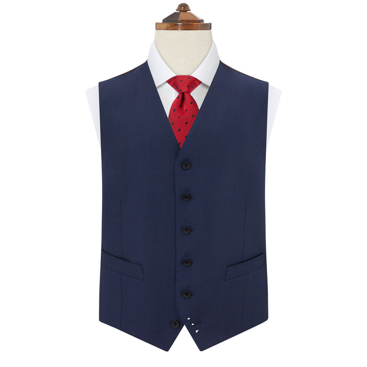 Hyde Light Navy Birdseye 150s Waistcoat
