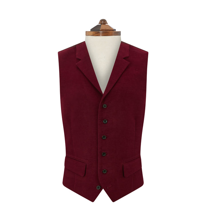 Hadley Burgundy Moleskin Waistcoat