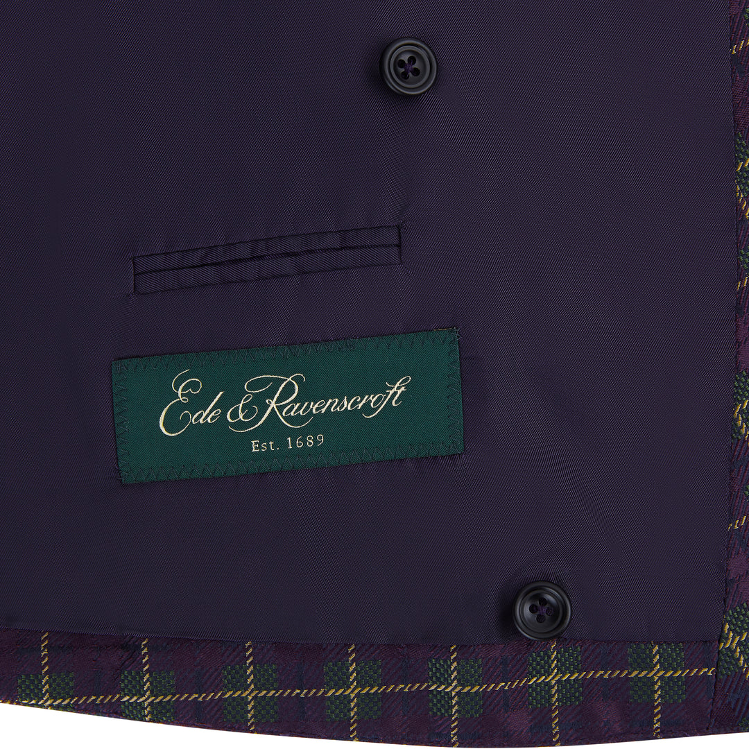 Hayward Purple Green Silk Check Waistcoat