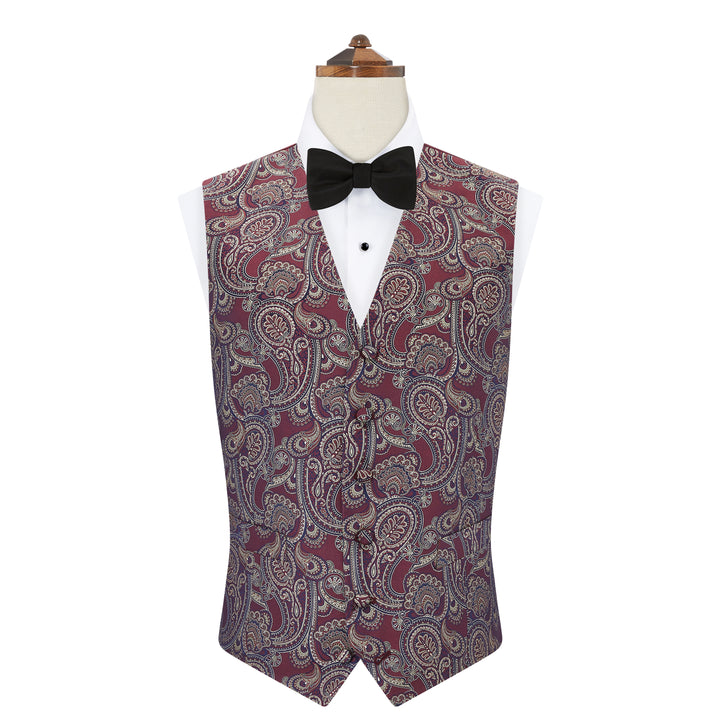 Hyde Burgundy Paisley Silk Waistcoat
