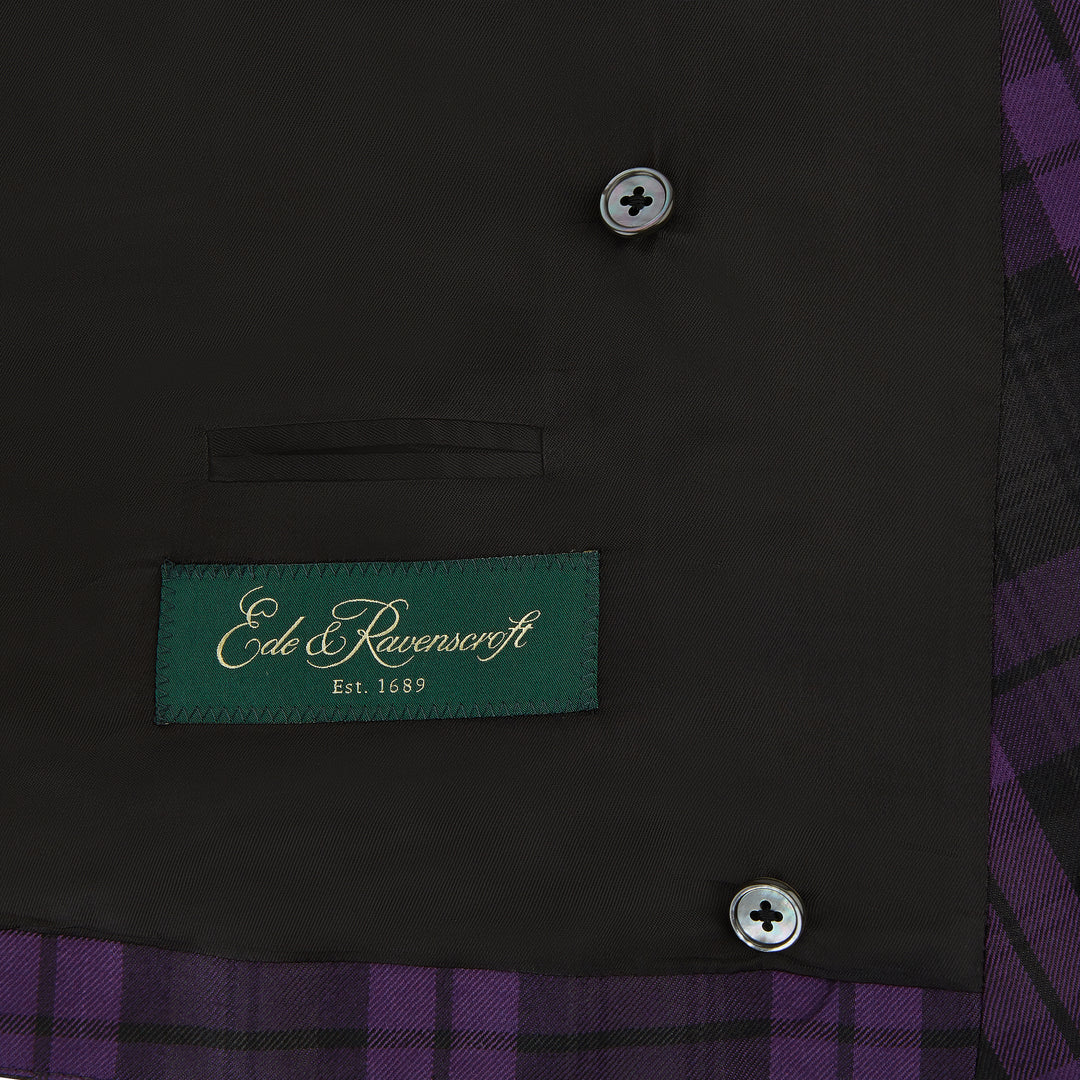 Hayward Purple Black Check Evening Waistcoat