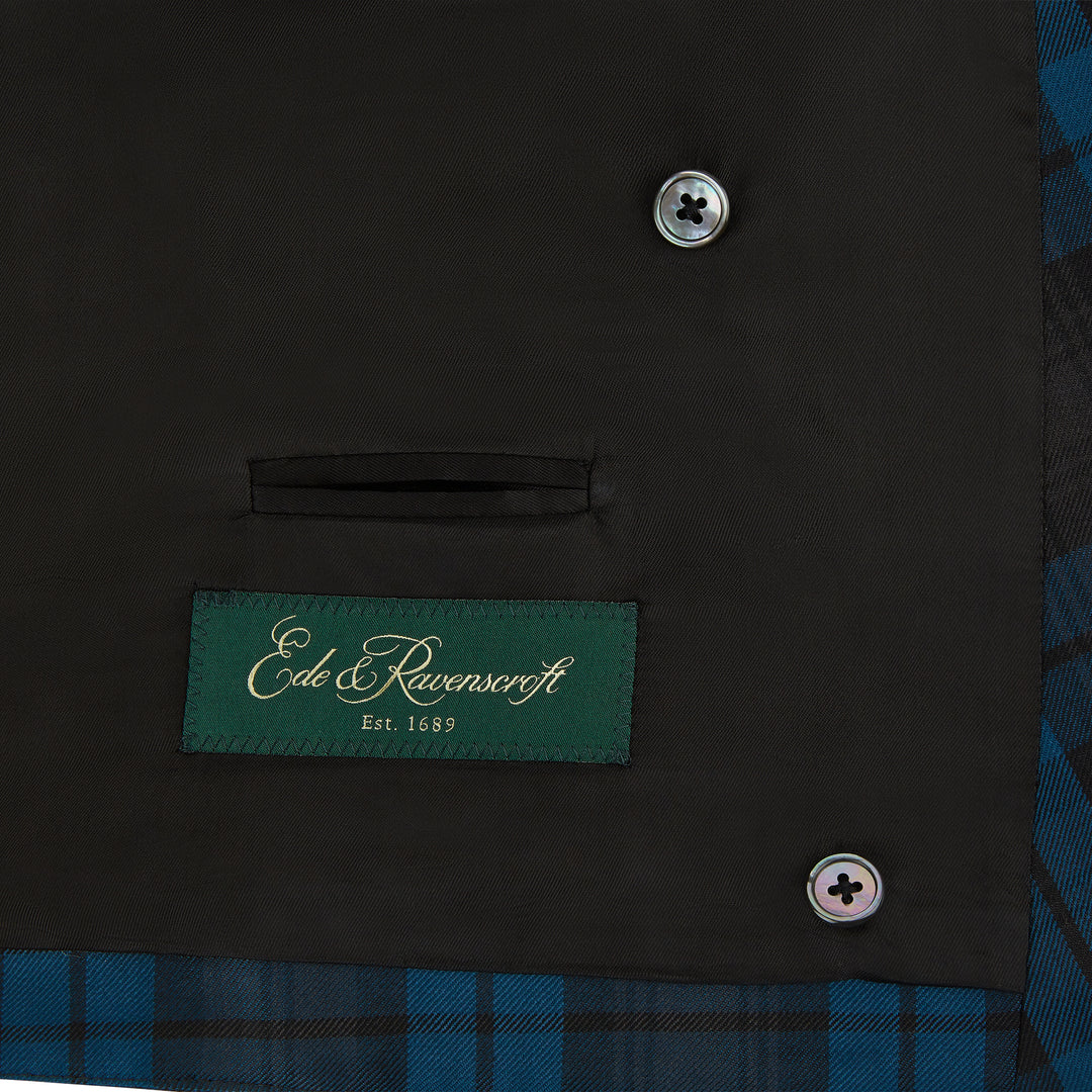 Hayward Blue Black Check Evening Waistcoat