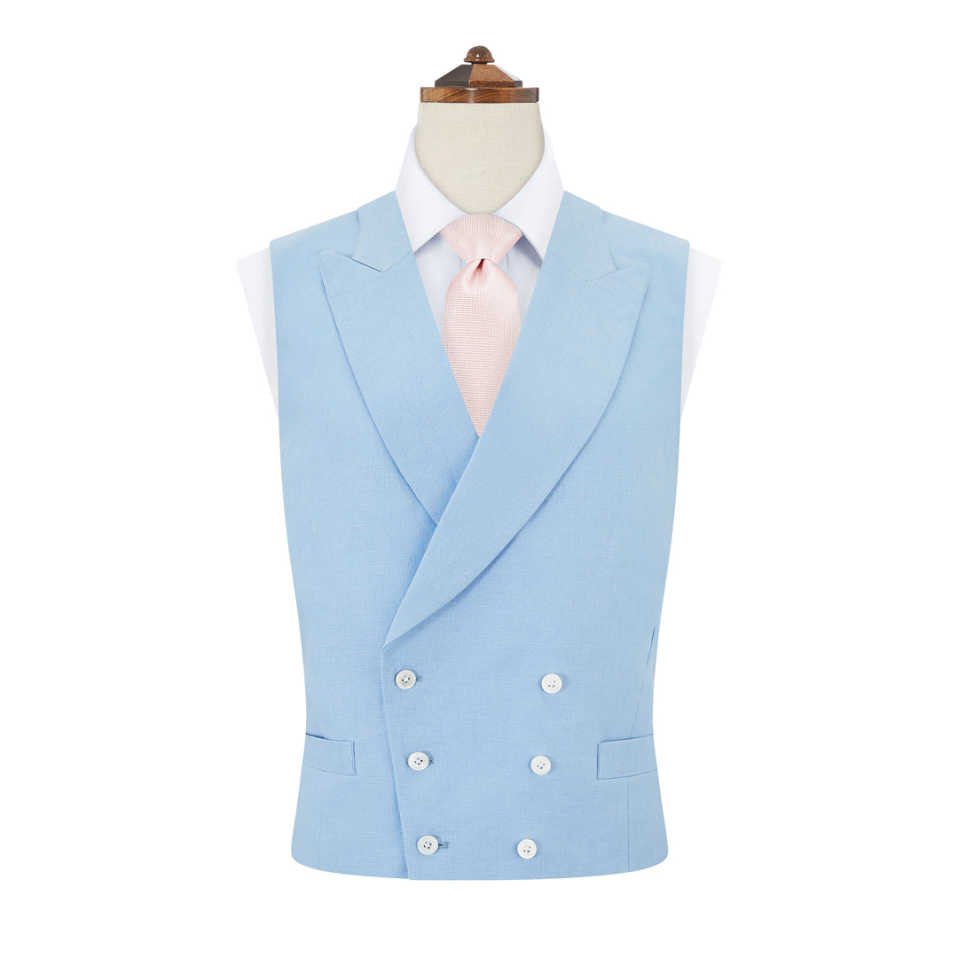 Hayward Blue Linen Waistcoat