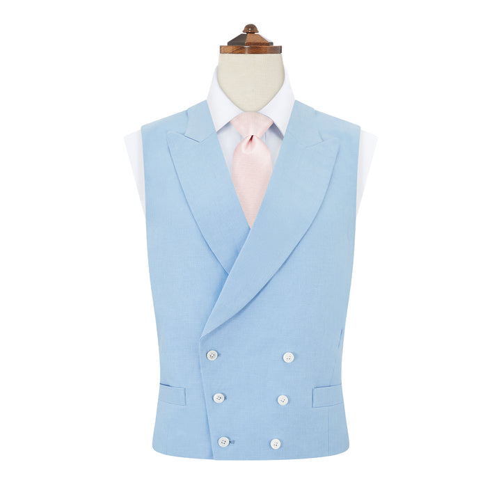 Hayward Blue Linen Waistcoat