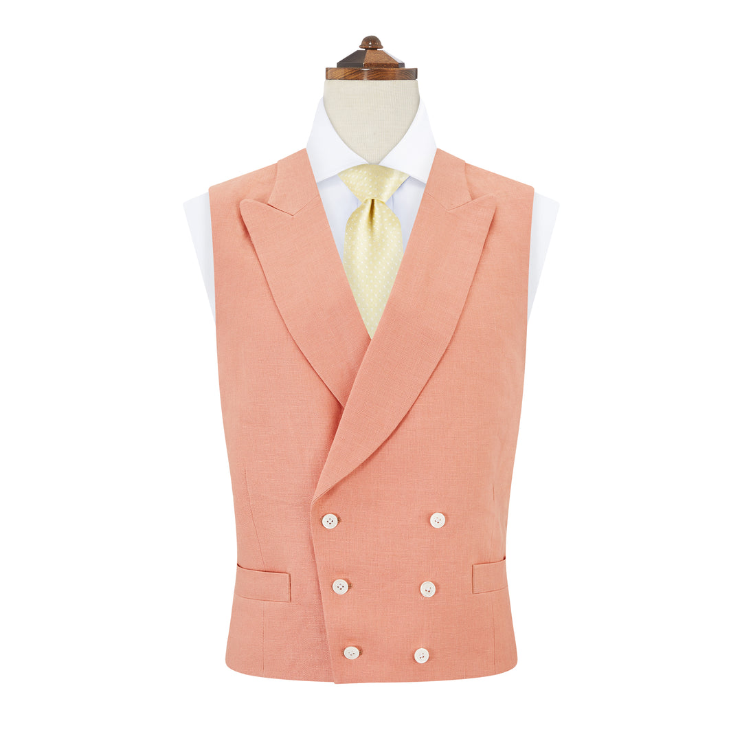 Hayward Coral Linen Waistcoat