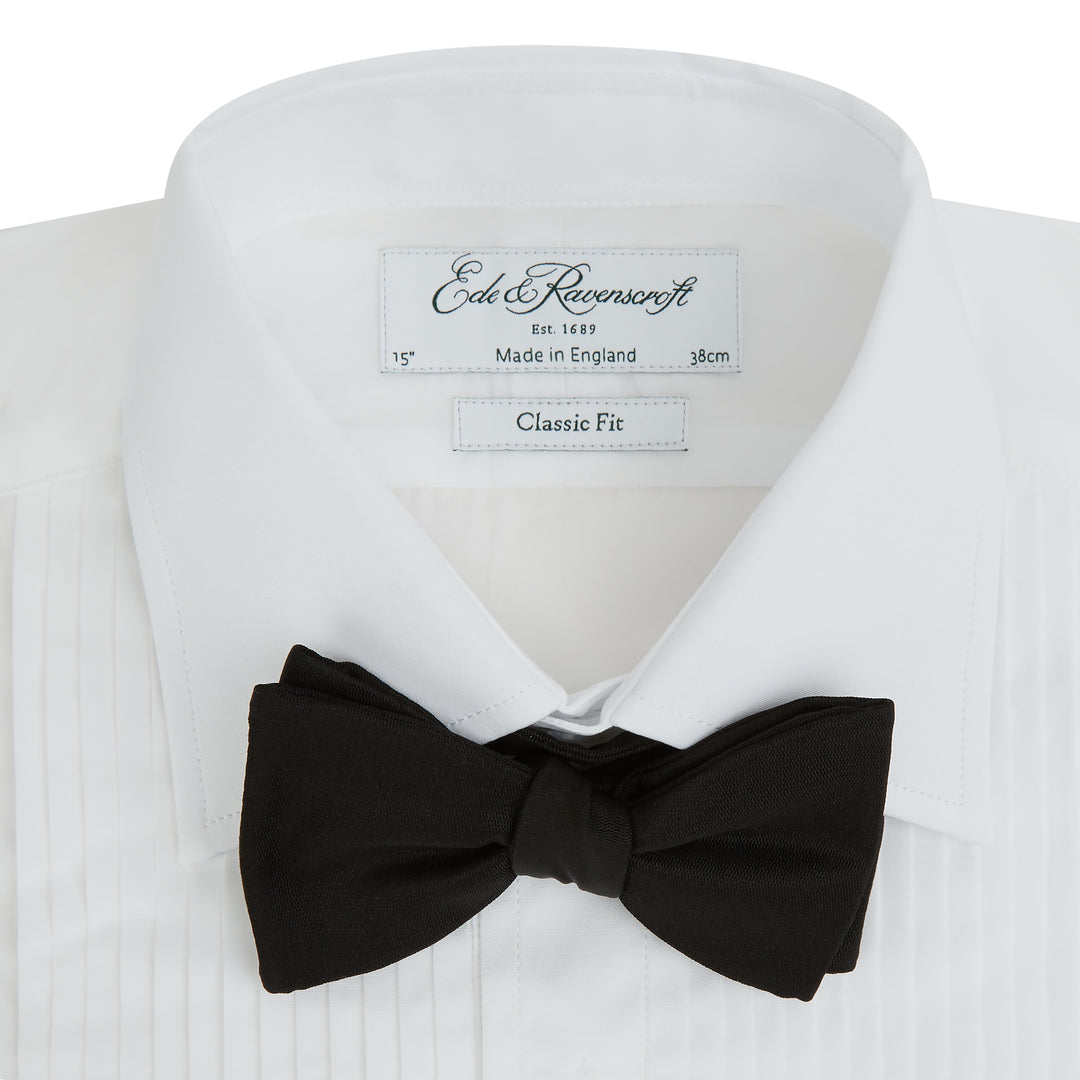 Ede & Ravenscroft | Dempsey pleat front dress shirt | White Ede & Ravenscroft | Dempsey pleat front dress shirt | White