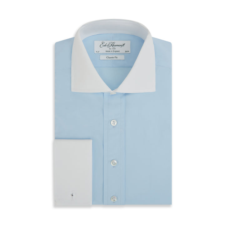 Ashburn Light Blue Poplin Cotton Shirt