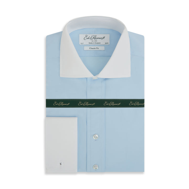 Ashburn Light Blue Poplin Cotton Shirt