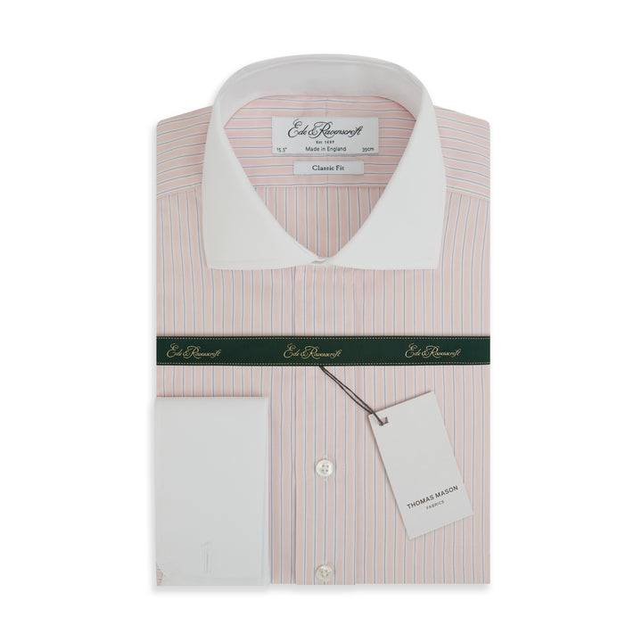 Ashburn Pink and White Stripe Poplin Cotton Shirt