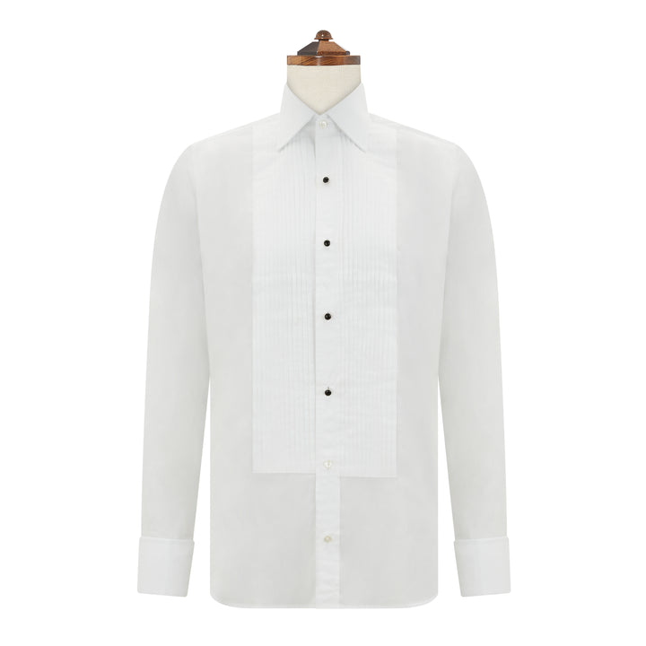 Dewitt White Pleated Dress Shirt