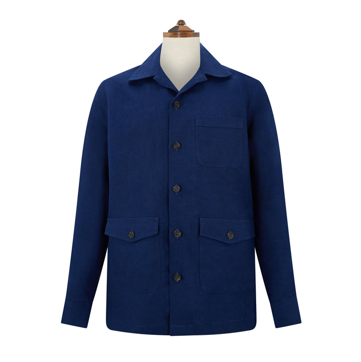 Lynton French Blue Linen Overshirt