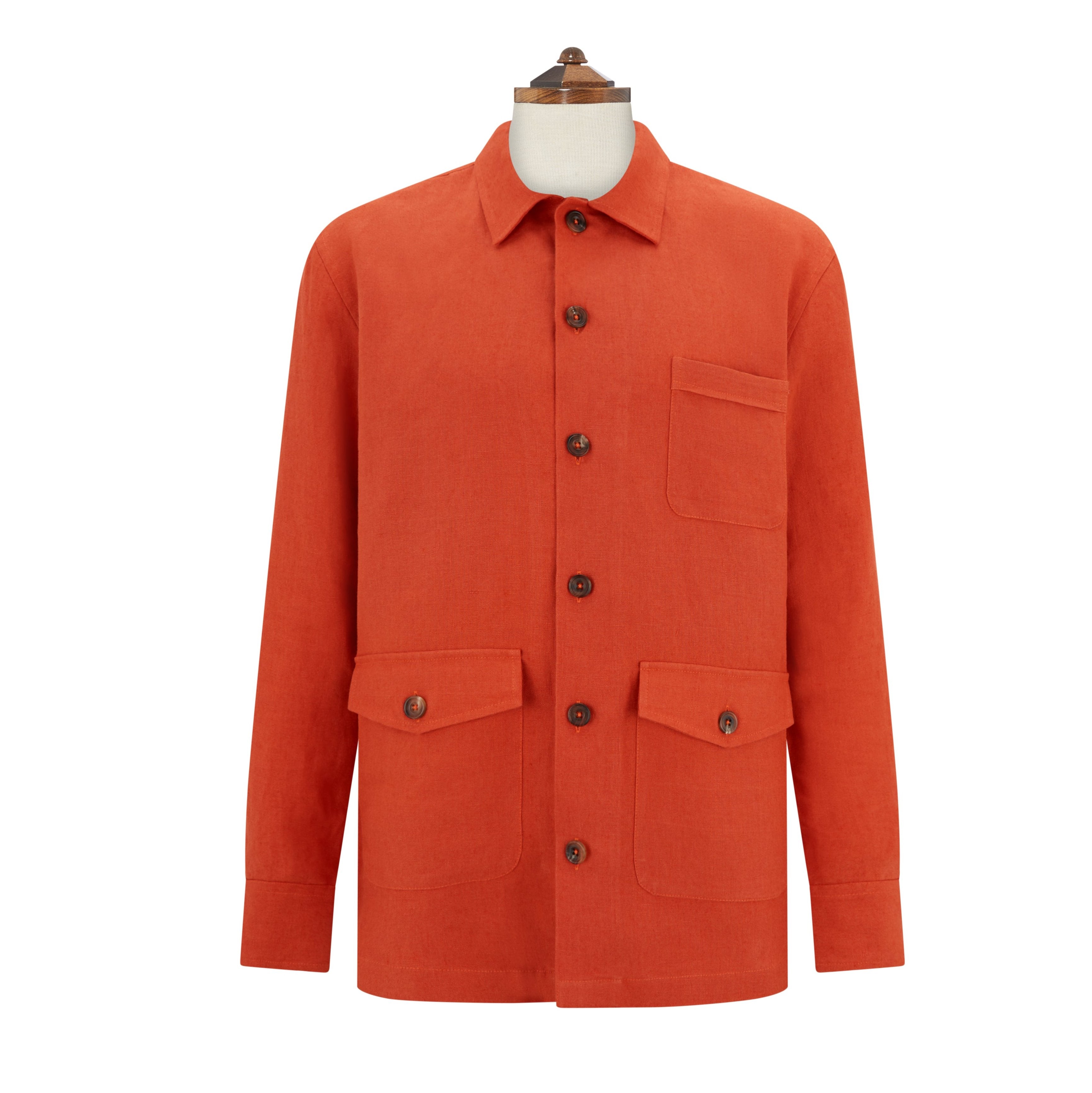 【美品】OVERCOAT Wool Shirt In Orange OVERCOAT WOOL SHIRTS ORENGE