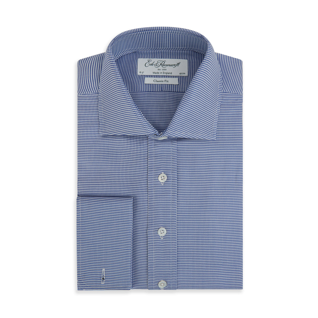 Ambrose Blue and White Houndstooth Shirt