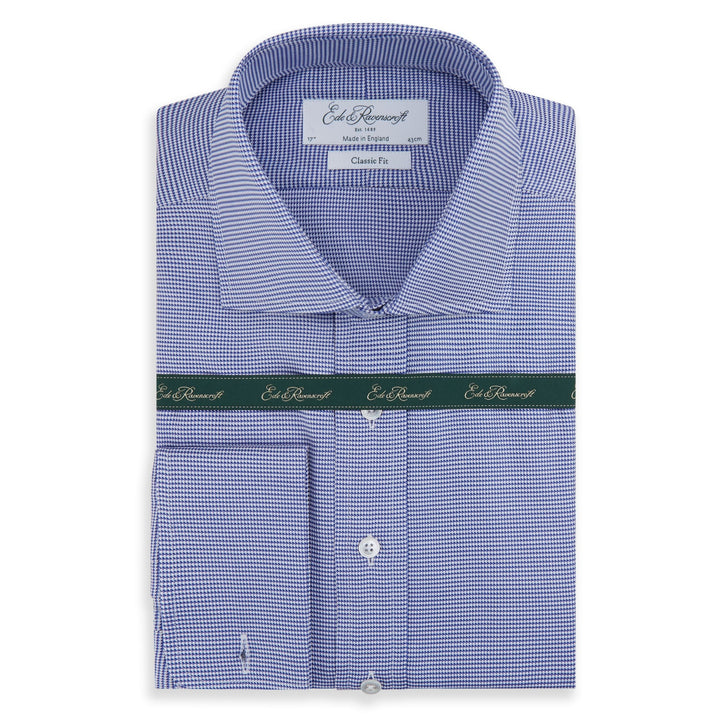 Ambrose Blue and White Houndstooth Shirt