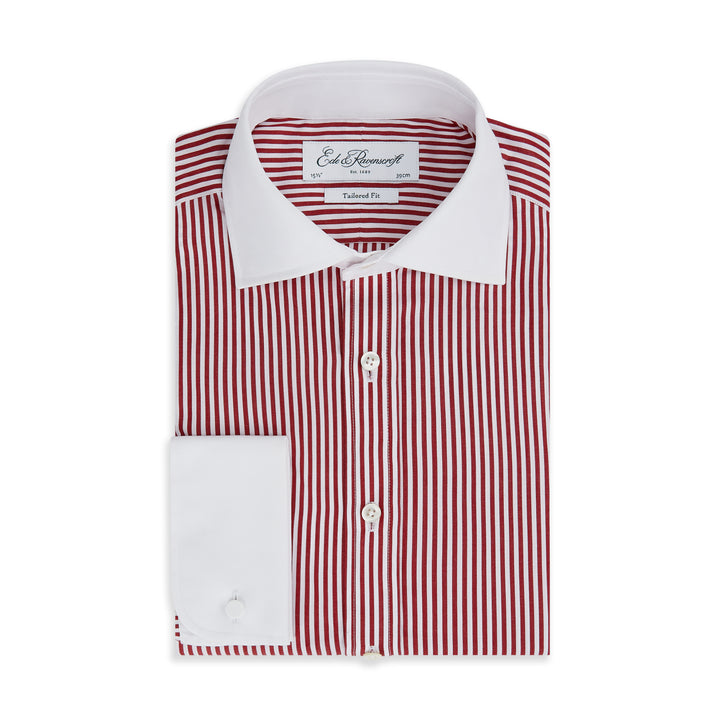 Abbott Red White Bengal Stripe Shirt