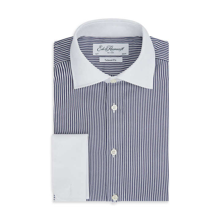 Abbott Navy White Bengal Stripe Shirt