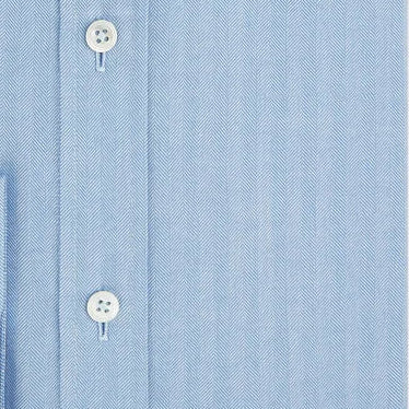 Alex Blue Brushed Herringbone Shirt