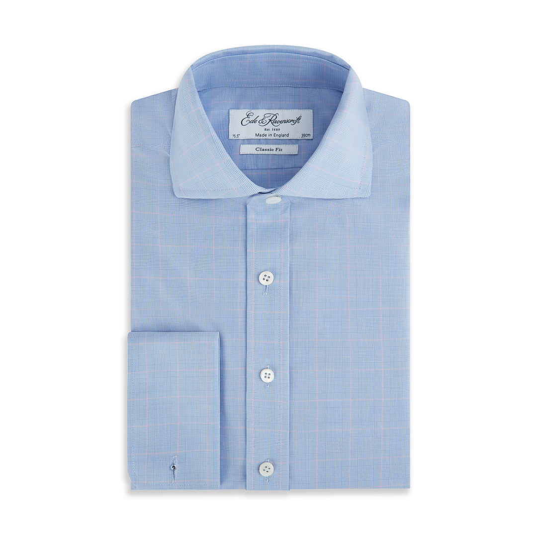Ambrose Blue and Pink POW Cotton Shirt