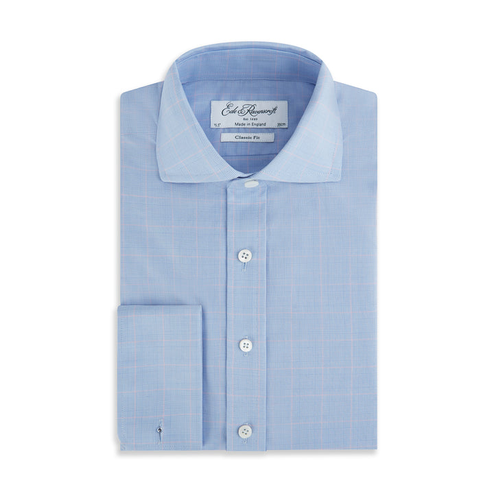 Ambrose Blue and Pink POW Cotton Shirt