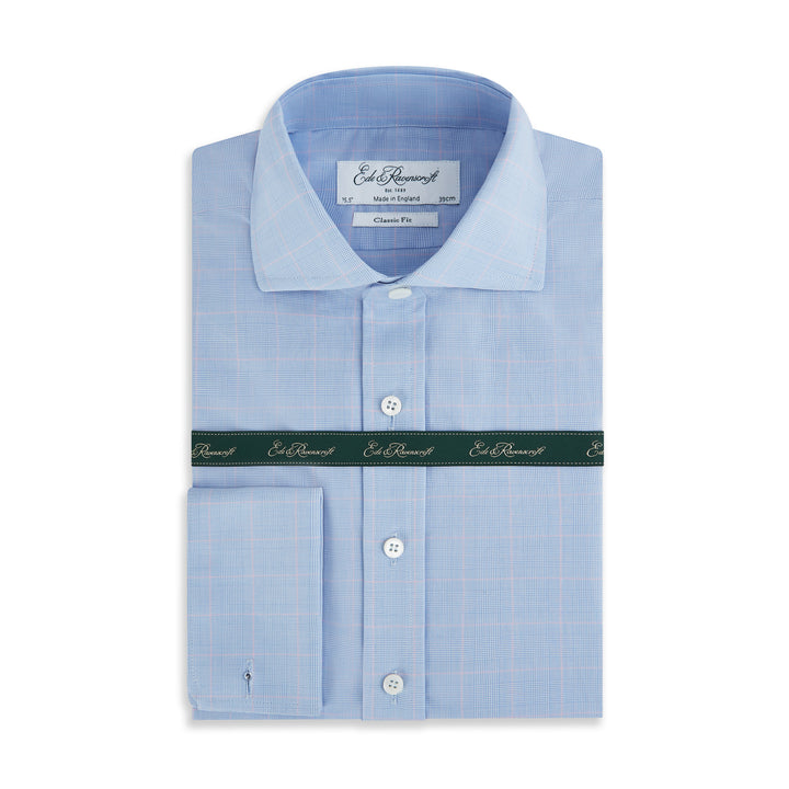 Ambrose Blue and Pink POW Cotton Shirt