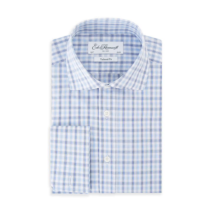 Abbott Blue White Textured Check Shirt