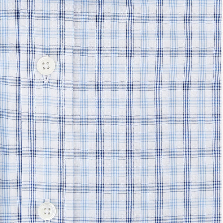 Abbott Blue White Textured Check Shirt