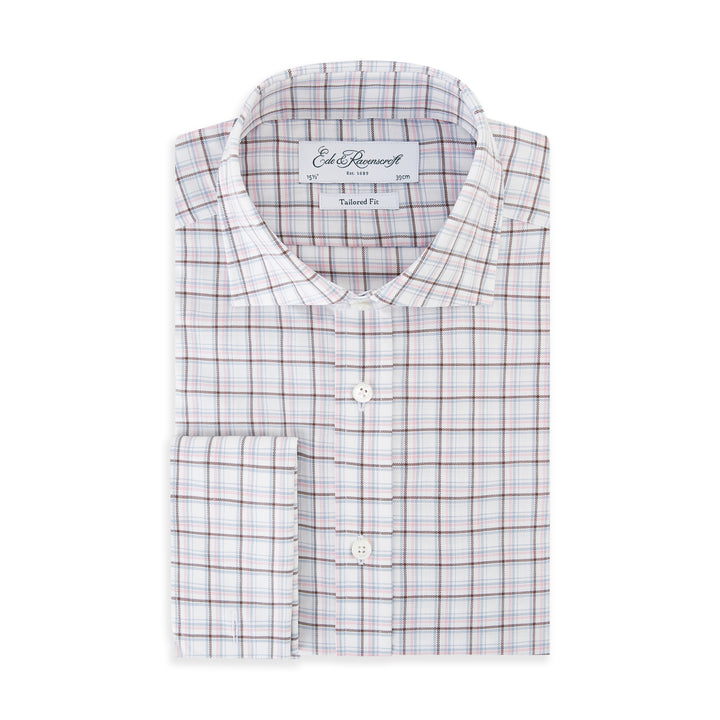 Abbott Blue Rust Brushed Check Shirt