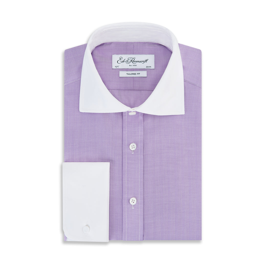 Abbott Lilac Herringbone Shirt